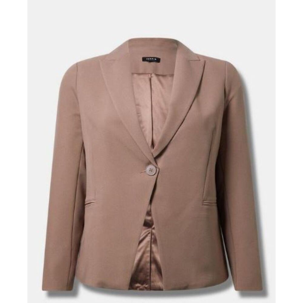 Torrid Taupe Studio Twill Classic Tailored Blazer Deep Taupe Size 1X NWT
